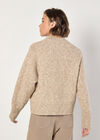 Flecked Knit Chunky Jumper, Stone, large