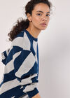 Diagonal Stripe Knitted Jumper, Navy, large