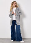 Sequin Embellished Long Cardigan, Grey, large