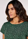 Ikat Dot Oversized Top, Green, large