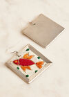 Silver Tone Embroidered Fish Hook Earrings, Assorted, large