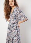 Watercolour Floral Shimmer Maxi Dress, Navy, large