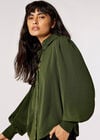 Balloon Sleeve Shirt, Green, large