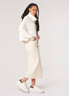 Cowl Neck Ribbed Wrap Jumper, Cream, large