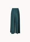 Soft Pleat Wide-Leg Trousers, Teal, large