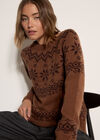 Fair Isle Soft Knit Jumper, Rust, large