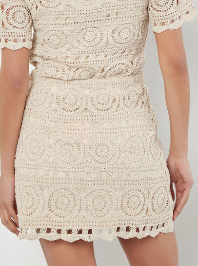 Cotton Crochet Circles Mini Skirt