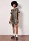 Check Print Swing Mini Dress, Black, large
