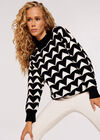 Monochrome Triangles Jumper, Black, large