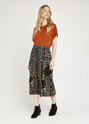 Scarf Print Skirt, Green, large