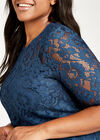Lace Scallop Hem Dress+, Teal, large