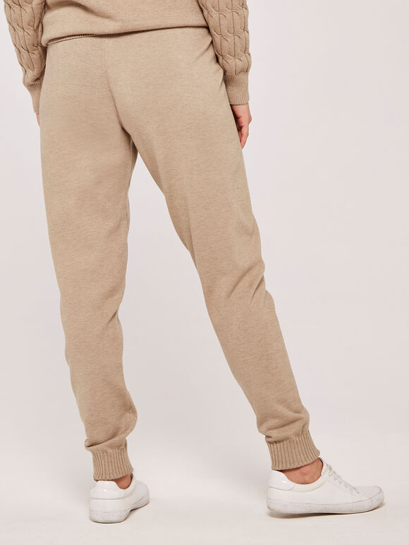 Knitted Relaxed Joggers, Stone, large