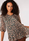 Floral Lurex Top, Green, large