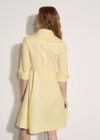 Cotton Stripe Shirt Mini Dress, Yellow, large