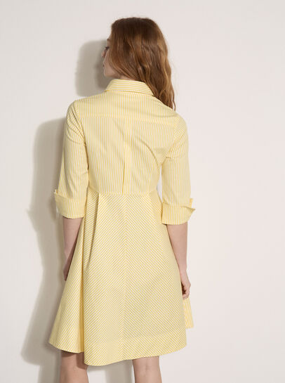 Cotton Stripe Shirt Mini Dress