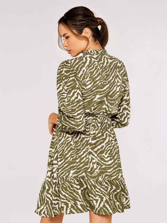 Zebra Mini Dress, Khaki, large