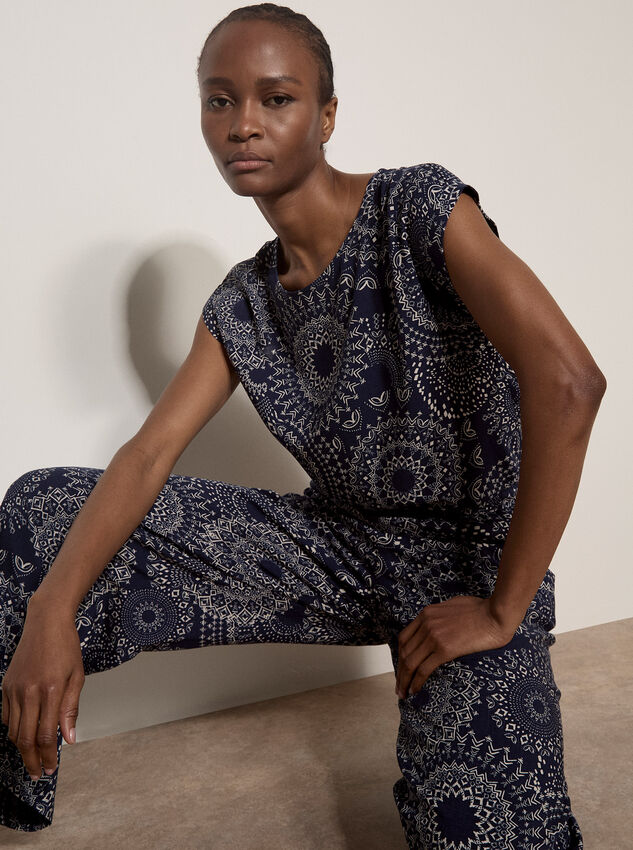 Kaleidoscope Woven T-Shirt, Navy, large