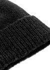 Textured Pom Pom Beanie, Black, large