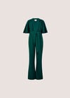 Jersey Crepe Straight-Leg Jumpsuit, Green, large