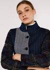 Mix & Match Patchwork Coat, Navy, large