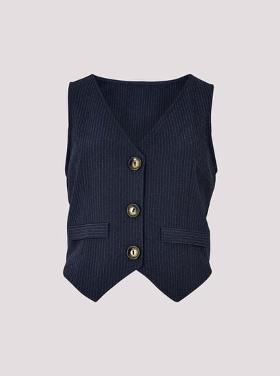 Textured Pinstripe Waistcoat