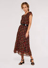 Pansy Ditsy Tiered Skirt, Navy, large