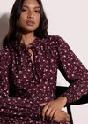 Ditsy Floral Mini Skater Dress, Burgundy, large