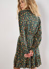 Ditsy Floral Shimmer Mini Dress, Green, large