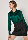 Tweed A-Line Mini Skirt, Black, large