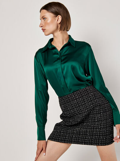 Tweed A-Line Mini Skirt
