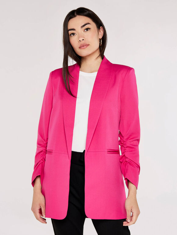 Edge Ruch Sleeve Blazer, Fuchsia, large