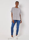 Soft Touch Stripe Top, Grey, large