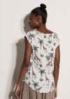 Giraffe Tropical Woven T-Shirt, Green, large