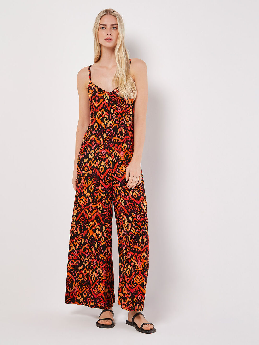 Image of Colourful Ikat Palazzo Jumpsuit