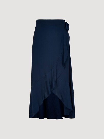 Ruffle Wrap Maxi Skirt
