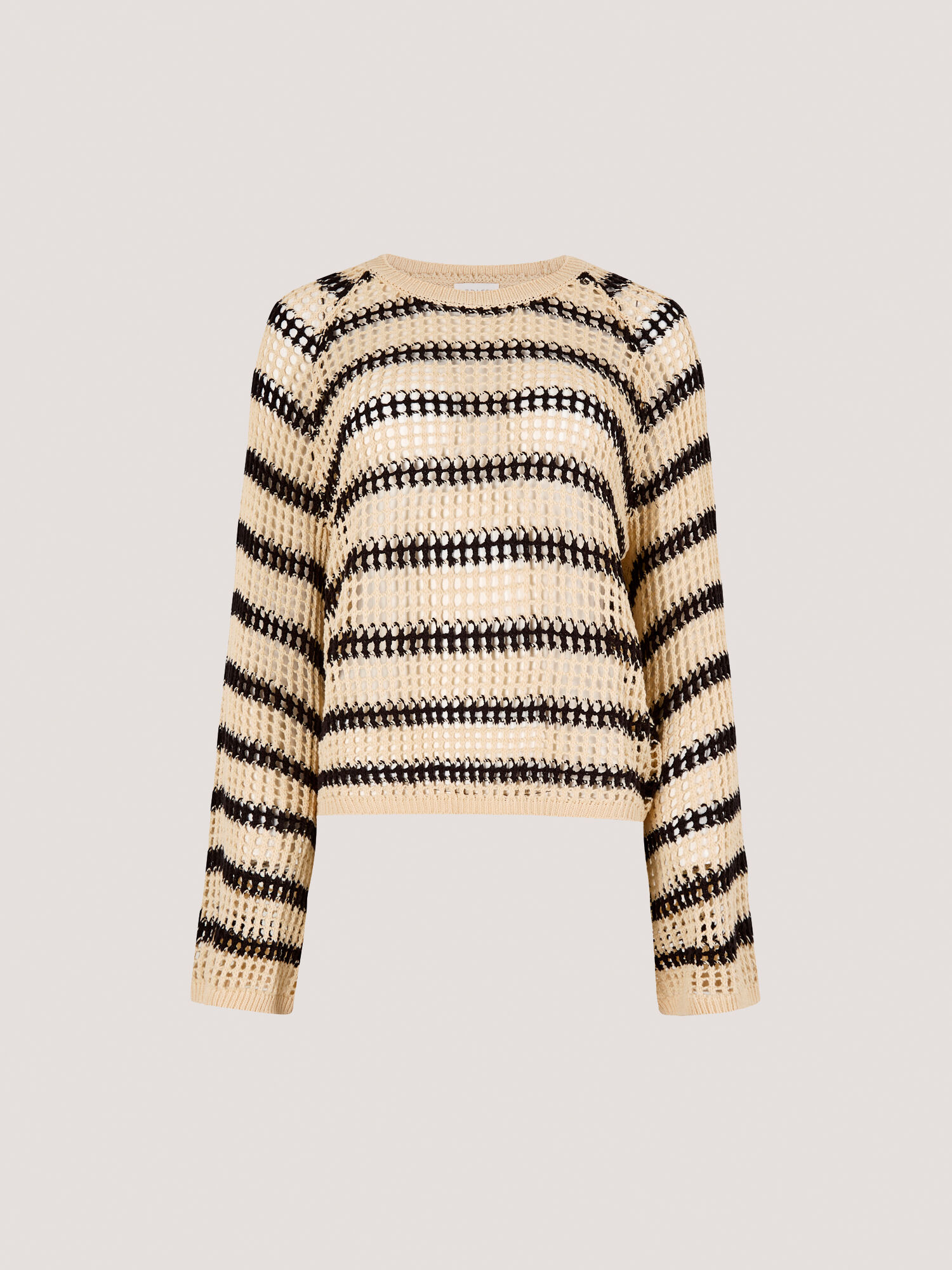 Stripe Mesh Knit Bell Sleeve Jumper | Apricot Clothing