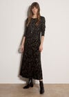 Jersey Knit Leopard Print Maxi Dress, Khaki, large