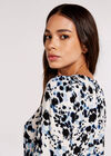 Brushstroke Smock Mini Dress, Blue, large