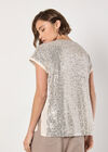 Sequin Embellished T-Shirt, Stone, large