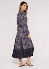 Paisley Mix-Match Midi Dress, Navy, large