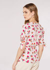 Floral Bow Detail Top, Pink, large