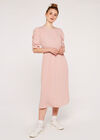 Puff Shoulder Midi Dress, Pink, large