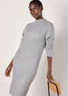 Waffle Knit Midi Dress, Grey, large