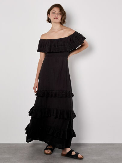 Bardot Lace Detail Maxi Dress