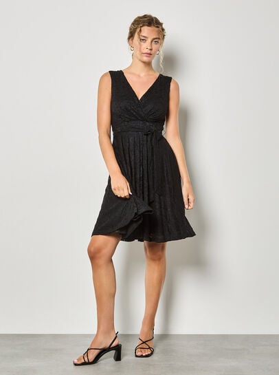 Floral Lace Fit And Flare Mini Dress