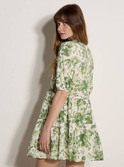 Floral Print Cotton Mini Dress