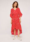 Rock Ruffle Wrap Dress, Red, large