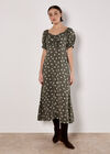 Silhouette Floral Milkmaid Maxi Dress, Khaki, large