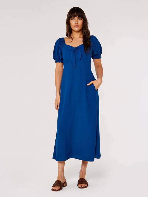 Tie Detail Midi Dress, Blue, large
