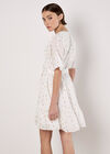 Gold Foil Diamond Wrap Mini Dress, White, large